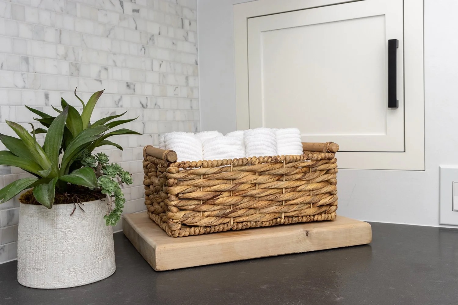 Saddle House, laundry room styling in the project by KADI Design