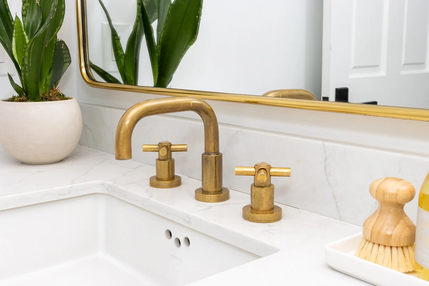 Saddle House, bathroom sink detail in the project by KADI Design